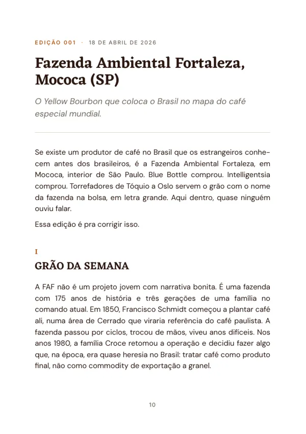 Primeira página de uma edição dentro do volume