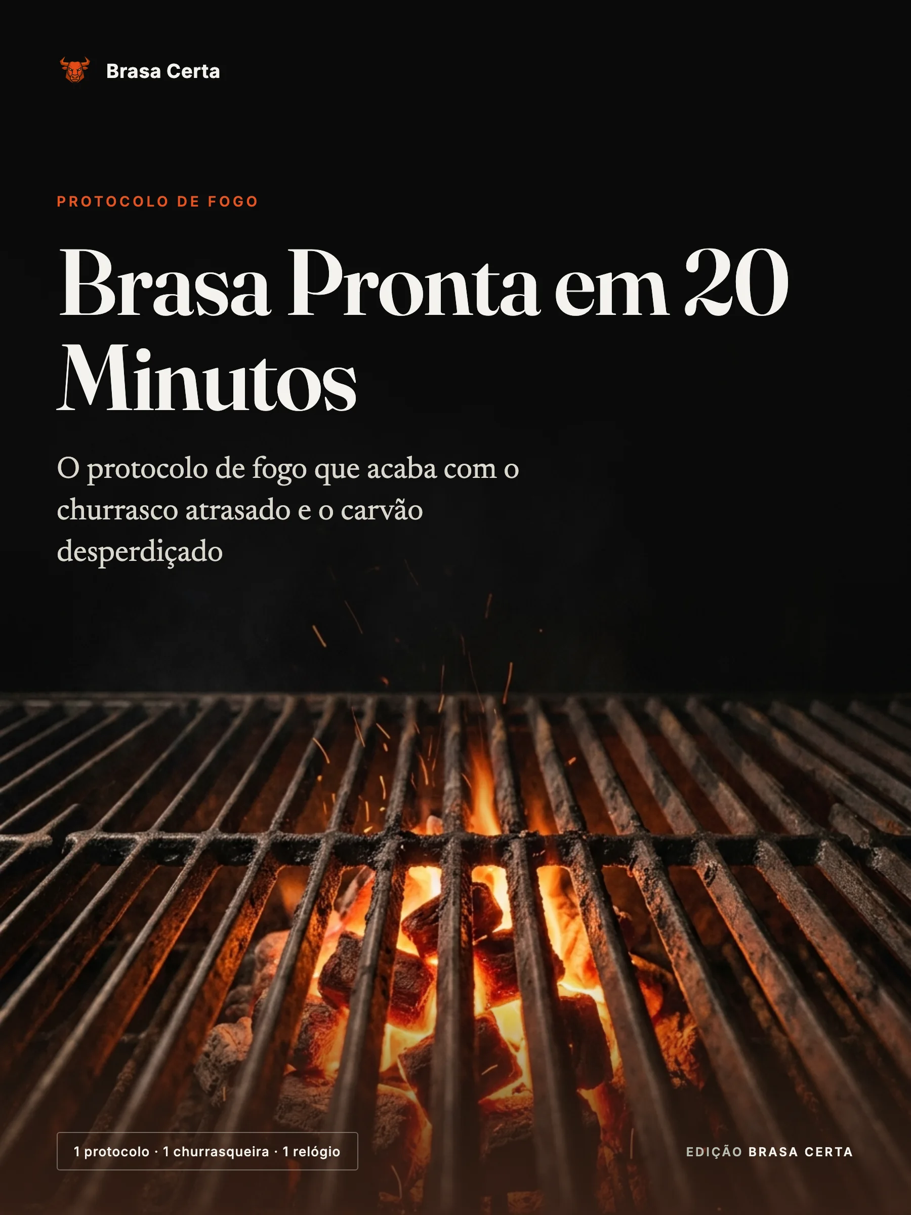 Capa do guia Brasa Pronta em 20 Minutos, da Brasa Certa
